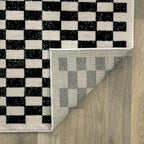 Rugshop Black and White Checkered Area Rug – High-Contrast Grid Pattern Carpet for Living Room, Bedroom, or Dorm – Trendy Contemporary Soft Floor Décor 2' x 3' Black