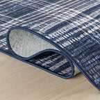 Dash & Albert Denim Plaid Blue Machine Washable Rug, 8.5 X 11.5 Feet, Blue/White Plaid Pattern