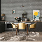 Abstract 5x7 Area Rugs: Modern Washable Rug for Living Room Bedroom Dining Room Indoor - Thin Low Pile Non-Slip Large Carpet - Beige Brown