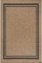 Beverly Rug Easy Jute Bordered Rug 6x9 Washable Durable Indoor Outdoor Area Rugs for Living Dining Room Patio Office Stain Resistant Non Shedding Casual Indoor Outside Carpet 6 x 9 Natural
