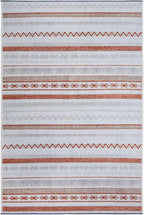 Alfa Rich 4x6 Beige Terracotta Washable Area Rugs for Living Room Bedroom Kitchen Cotton Decor Rug