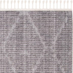 SAFAVIEH Marrakech Collection Area Rug - 9' x 12', Grey, Moroccan Boho Tribal Tassel Design, Non-Shedding & Easy Care, Ideal for High Traffic Areas in Living Room, Bedroom (MRK517F)