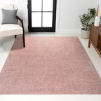 JONATHAN Y Haze Solid Low-Pile Pink Indoor Area Rug 4x6, Coastal,Bohemian,Minimalist,Classic, Easy-Cleaning for Living Room,Bedroom,Kitchen,Pet Friendly,Non-Shedding (SEU100P-4)