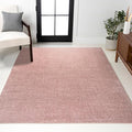 JONATHAN Y Haze Solid Low-Pile Pink Indoor Area Rug 6x9, Coastal,Bohemian,Minimalist,Classic, Easy-Cleaning for Living Room,Bedroom,Kitchen,Pet Friendly,Non-Shedding (SEU100P-6)