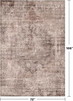 Vintage Brown Terracotta Rugs for Bedroom - 6x9 Distressed Print Pattern Large Area Rug for Living Room, Dining Room Under Table, Thin & Soft Washable Electic Décor