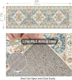 Enkor Runner Rugs for Hallway, 2.6x8 Washable Soft Non Slip Floor Rugs for Kitchen, Modern Mat for Living Room Bedroom Entryway Orange & Blue