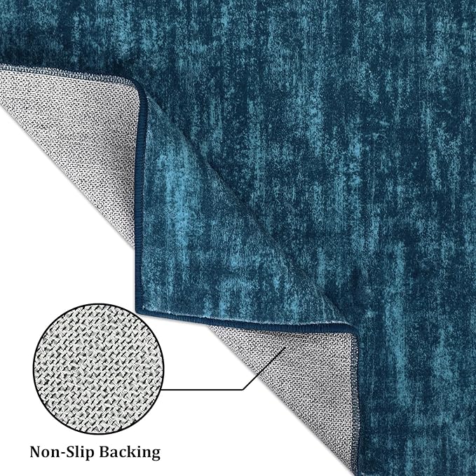 RUGSREAL 5x7 Living Room Area Rugs Modern Solid Color Area Rug Non-Slip Floor Carpet Indoor Washable Rug Contemporary Throw Carpet for Bedroom Kitchen Home Office, Indigo