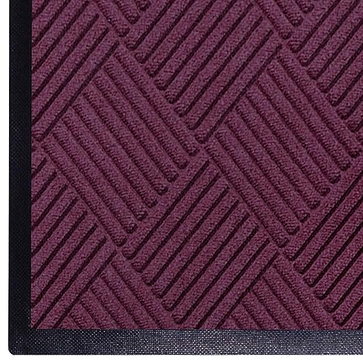 WaterHog Diamond | Commercial-Grade Entrance Mat with Rubber Border – Indoor/Outdoor, Quick Drying, Stain Resistant Door Mat (Bordeaux, 4' x 6')