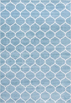 Rugs.com Lattice Frieze Collection Rug – 10' x 14' Light Blue Medium Rug Perfect for Living Rooms, Large Dining Rooms, Open Floorplans