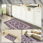 Fame Rugs Turkish Rug. Washable Vintage Oriental Antique Inspired Traditional Doormat Small Modern Area Rugs Luxury Entryway Entry Bedroom Bathroom Kitchen (400RN, 2'5 x 6'9)