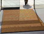 WaterHog Diamond | Commercial-Grade Entrance Mat with Rubber Border – Indoor/Outdoor, Quick Drying, Stain Resistant Door Mat (Medium Brown, 4' x 10')