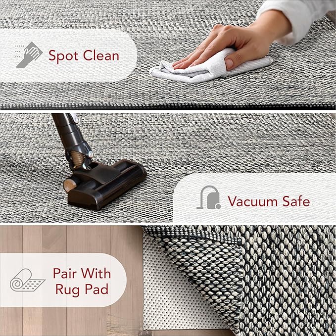 nuLOOM Alessi Solid Farmhouse Cotton Accent Rug, 2x3, Grey