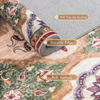 EnHomee Area Rugs 3x5, Soft Washable Rugs for Living Room Bedroom, Boho Non Slip Low Pile Stain Resistant Washable Rug Large Carpet for Dining Room,Easy to Clean Living Room Rug, Red & Green