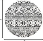 SAFAVIEH Tulum Collection Area Rug - 3' Round, Ivory & Black, Moroccan Boho Tribal Design, Non-Shedding & Easy to Clean, Ideal for Entryway, Foyer, Accent Space, Bedroom (TUL272B)