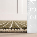 Rugs USA 3x5 Melrose Checked Wool Indoor Area Rug, Contemporary Farmhouse Moss/Ivory for Living Room, Bedroom, Office, Entryway, Hallway