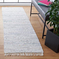 SAFAVIEH Rag Rug Collection Runner Rug - 2'3" x 7', Ivory & Multi, Handmade Boho Stripe Cotton, Ideal for High Traffic Areas in Living Room, Bedroom (RAR121G)