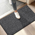 BEQHAUSE Dirt Trapper Door Mat 17" x 30", Non-Slip Doormats (Rolled-Up NO Creases) Washable Entryway Rug, Dirt Resist and Absorbent Welcome Mat, Low Profile Floor Mats for Front Back Door, Charcoal