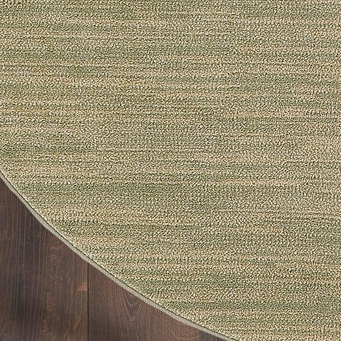 Nourison Home Nourison Essentials Green Gold 6' x Round Area Rug - Easy Clean, Non Shedding, Bed Room, Living Room, Dining Room, Kitchen (6' x Round)