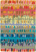 Dash and Albert Paint Chip Wool Area Rug - 3' x 5' Multicolor Graphic Hand Micro Hooked Accent Rug - Durable, High Traffic Areas Hallway, Living Room, Stairs