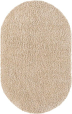 Unique Loom Davos Shag Collection Area Rug - Solid (5' 3" x 8' Oval, Linen)