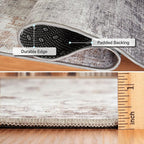 ReaLife Rugs Machine Washable Area Rug Runner - Living Room Bedroom Bathroom Kitchen Entryway Office - Padded Low Pile Stain Resistant Premium - Modern Abstract Contemporary - Quinn - Beige 3' x 5'