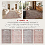 Kuden 2x3 Small Rug, Machine Washable, Non-Slip Backing, Vintage Style, Soft, Low Pile, Area Rugs for Entryway Kitchen Indoor Entrance