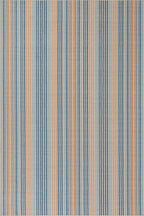 Dash & Albert Tyne Blue Machine Washable Rug, 6 X 9 Feet, Blue/Tan Stripe Pattern