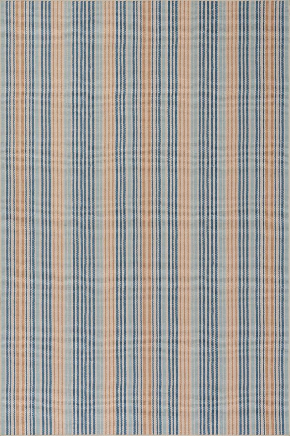 Dash & Albert Tyne Blue Machine Washable Rug, 2 X 3 Feet, Blue/Tan Stripe Pattern