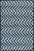 Dash & Albert Herringbone Navy Machine Washable Rug, 7.5 X 9.5 Feet, Blue Geometric Pattern
