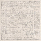 Unique Loom Isabella Collection Area Rug - Adjani (5' 1" Square, White/ Blue)