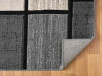 Geometric Area Rug - 4x5 Decorative Home & Office Rug - Indoor Carpet for Living Room, Bedroom, Family or Dining Room - Non-Fading Polyester Material, Stain-Proof - Beige Sand