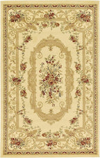 Unique Loom Versailles Collection Traditional Classic Floral Motif Area Rug (5' 0 x 8' 0 Rectangular, Ivory/ Tan)
