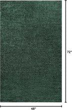 Eyely UES100L-4 Supersoft Haze Solid Low-Pile Indoor Area Rug Casual;Contemporary;Solid;Traditional, Bedroom, Kitchen, Living Room, Easy-Cleaning, Non-Shedding, 4 X 6, Emerald