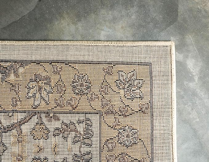 Unique Loom Espahan Collection Area Rug - Cape Cod (7' 1" x 10' Rectangle, Ivory/ Beige)