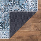 Bloom Rugs Caria Washable Non-Slip 7 ft Runner - Navy Blue Traditional Runner for Entryway, Hallway, Bathroom, and Kitchen - Exact Size: 2'6" x 7'