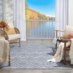 Nourison Home Versatile Denim Blue 5' x 7' Area Rug - Easy Clean, Non Shedding, Bed Room, Living Room, Dining Room, Kitchen (5' x 7')