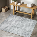 Light Grey Modern Rug for Bedroom 3x5 Minimalist Abstract Style Low Pile Floor Carpet Non Slip Washable 3 x 5 Area Rug for Kitchen Laundry Room Entryway Gray