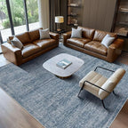 Area Rug Living Room Rugs - 10x12 Washable Large Soft Indoor Neutral Modern Abstract Low Pile Rug Carpet for Bedroom Dining Room Farmhouse Home Office - Dark Blue