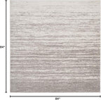 SAFAVIEH Adirondack Collection Area Rug - 7' Square, Light Grey & Grey, Modern Ombre Design, Non Shedding & Easy to Clean, Ideal for Living Room, Bedroom, Office, Dining Space (ADR113C)