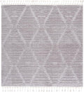 SAFAVIEH Marrakech Collection Area Rug - 8' Square, Grey, Moroccan Boho Tribal Tassel Design, Ideal for High Traffic Areas in Living Room, Bedroom, Dining (MRK517F-8SQ)