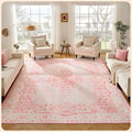 Istana Living Room Rug 10x14 - Pink 10 x 14 Area Rug - Foldable Machine Washable Area Rugs 10x14 - Stylish 10x14 Area Rugs Boho - Stain Resistant Washable Rug 10x14