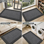 BEQHAUSE Indoor Door Mat 32" x 48", Dirt Trapper Door Mats Non-Slip Entryway Rugs Washable, Resist Dirt Absorbent Welcome Mat, Low Profile Floor Mats for Front Back Door and Entryway, Charcoal