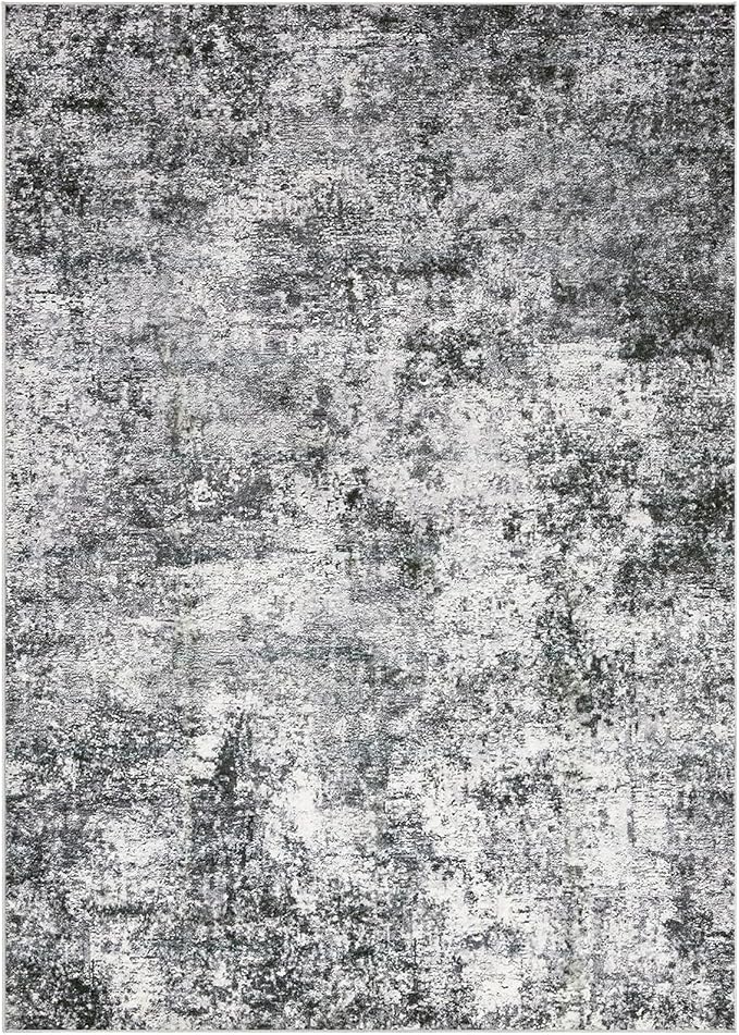 Area Rug Living Room Rugs - 5x7 Large Soft Indoor Neutral Modern Abstract Low Pile Washable Rug Carpet for Bedroom Dining Room Farmhouse Home Office - Grey