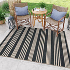 Lahome Striped Easy Jute Outdoor Patio Rug, Washable 5x7 Area Rugs for Living Room Office Indoor Outdoor Carpet, Farmhouse Non Shedding Stain Resistance Carpet for Dining Room Backyard Deck