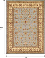 Unique Loom Voyage Collection Traditional Oriental Classic Intricate Design Area Rug (8' 0 x 11' 4 Rectangular, Light Blue/Gold)