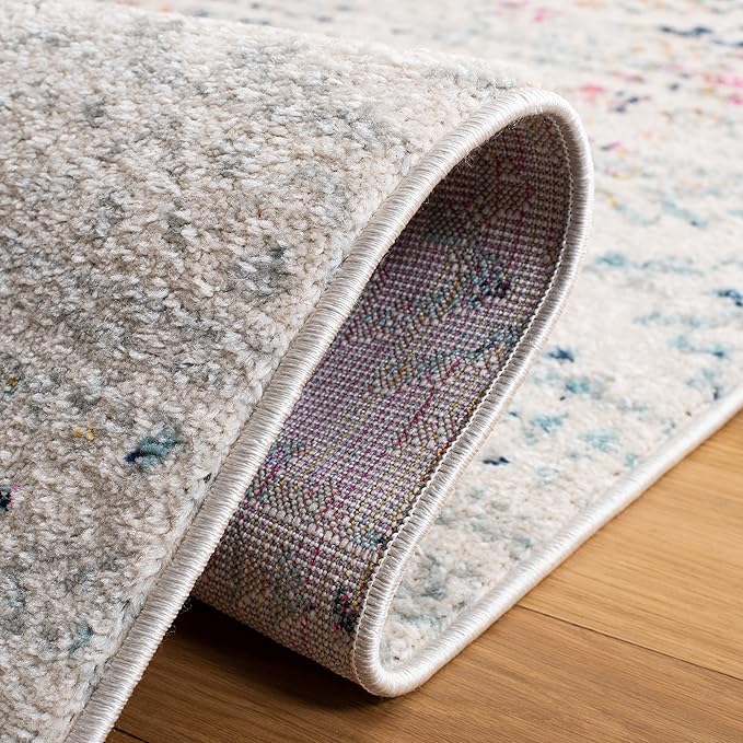 SAFAVIEH Area Rug 9x12 - Tulum Collection - Large - Ivory & Blue, Moroccan Boho Tribal Design, Non-Shedding & Easy to Clean, Ideal for Living Room, Bedroom, Dining Space (TUL272C)