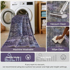 Kokia Abstract Area Rugs 9x12 Bedroom Washable Decor Low Pile Non-Slip Non-Shedding Indoor Black Gray Carpet Foldable Stain Resistant Floor Mat Living Room Dining Room, Oslo Nebula