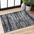 2x3 Modern Abstract Rug for Entryway, Black Super Soft Small Area Rug, Washable Non-Slip Kitchen Rugs, Low-Pile Mat Carpet for Bedside, Indoor Door Mat