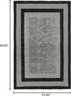 Alfa Rich 5x8 Black Washable Area Rugs for Living Room Bedroom Kitchen Cotton Pet Friendly Rug