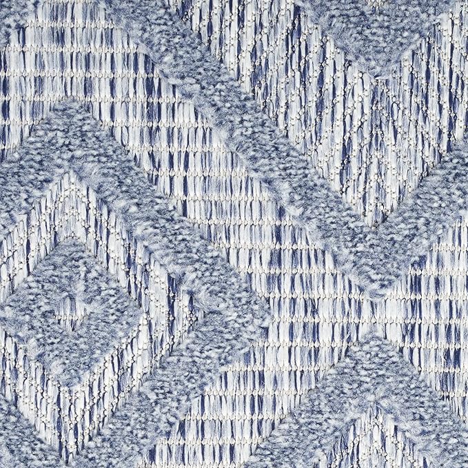 Nourison Home Versatile Denim Blue 9' x 12' Area Rug - Easy Clean, Non Shedding, Bed Room, Living Room, Dining Room, Kitchen (9' x 12')